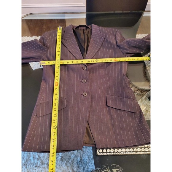 Norma Kamali Gray Polyester Single Breasted Three Buttons Fitted Blazer 12 - Picture 12 of 12